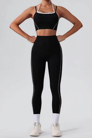 Double Layer Sports Bra & Legging Two Piece Set