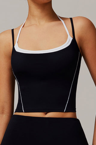 Backless Double Strap Crop Top