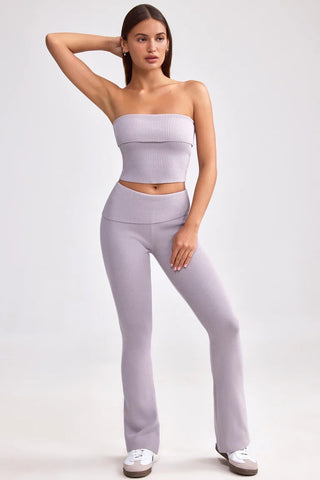 Foldover Tube Top & Flare Legging Two Piece Set