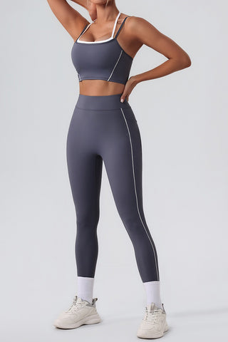 Double Layer Sports Bra & Legging Two Piece Set