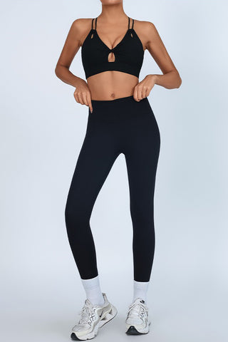 Twist Front Strappy back Sports Bra