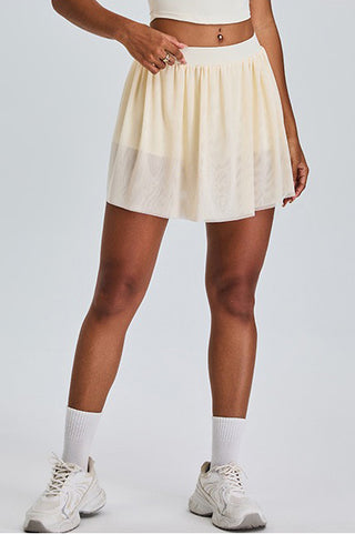 Mesh Pleated Skort