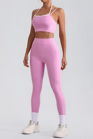 Double Layer Sports Bra & Legging Two Piece Set