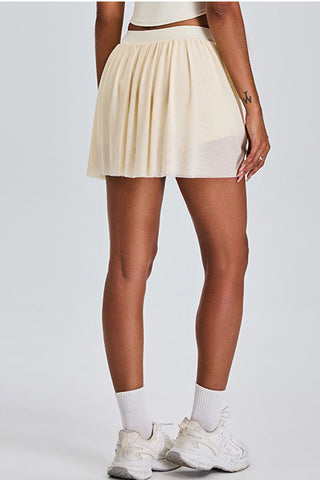 Mesh Pleated Skort