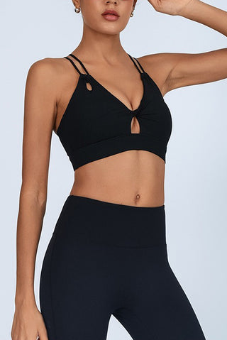 Twist Front Strappy back Sports Bra