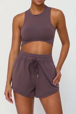 Drawstring Curved Hem Short