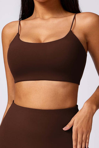 Spaghetti Strap Scoop Neck Sports Bra