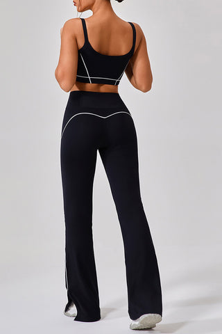 Split Flare Legging With Contrast Piping