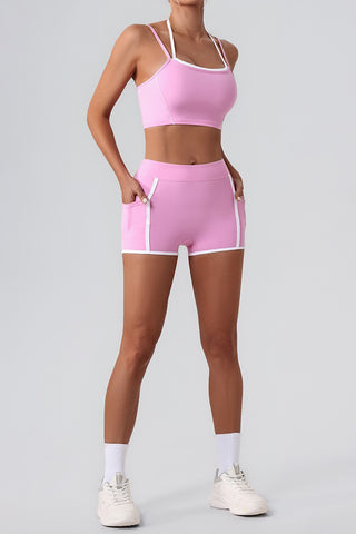 Double Layer Sports Bra & Short Two Piece Set