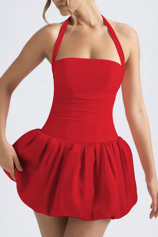 Tie Back Halter Mini Dress