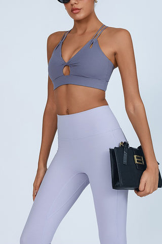 Twist Front Strappy back Sports Bra