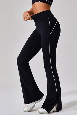 Split Flare Legging With Contrast Piping