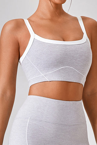 Scoop Sports Bra With Contrast Piping