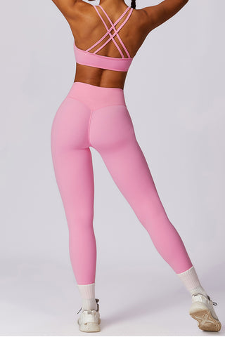 Double-Strap Sports Bra & Legging Two Piece Set