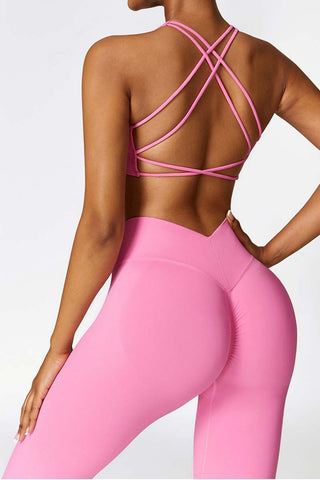 Seamless Criss Cross Back Crop Tank Top