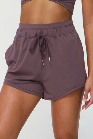 Drawstring Curved Hem Short