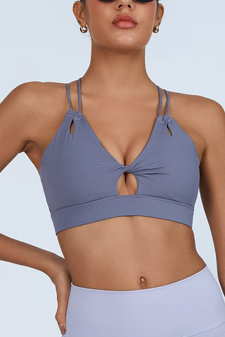 Twist Front Strappy back Sports Bra