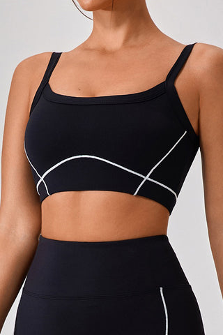 Scoop Sports Bra With Contrast Piping