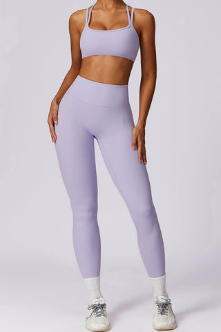 Double-Strap Sports Bra & Legging Two Piece Set