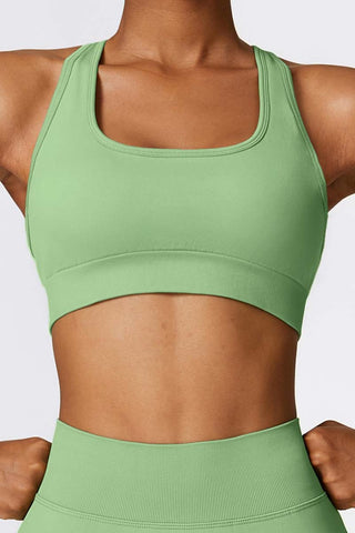 Seamless Criss Cross Back Crop Tank Top