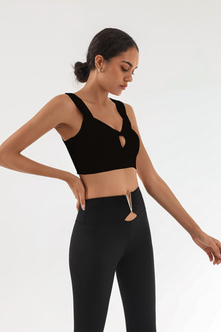 Twist Front Cutout Sports Bra