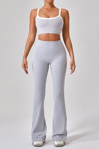 Split Flare Legging With Contrast Piping