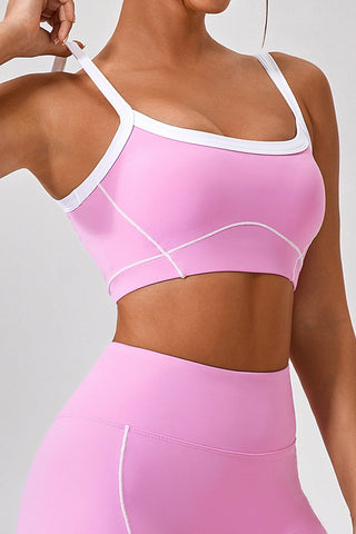 Scoop Sports Bra With Contrast Piping