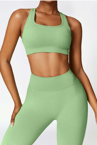 Seamless Criss Cross Back Crop Tank Top