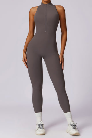 Zip Up Cutout Back Jumpsuit