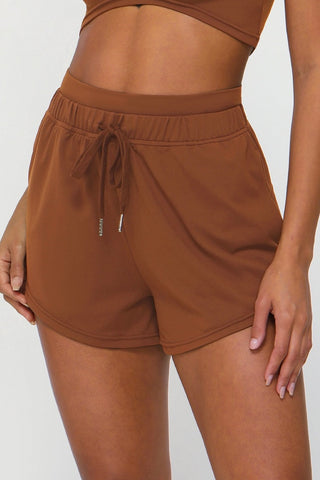 Drawstring Curved Hem Short