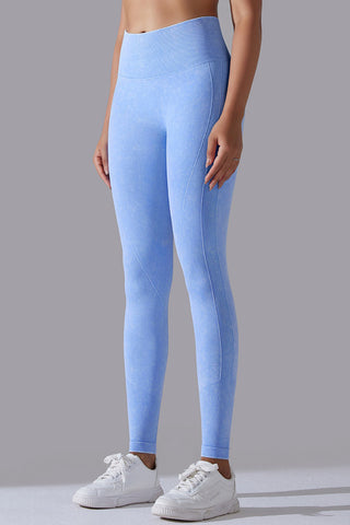 Ribbed Waist Washed Legging