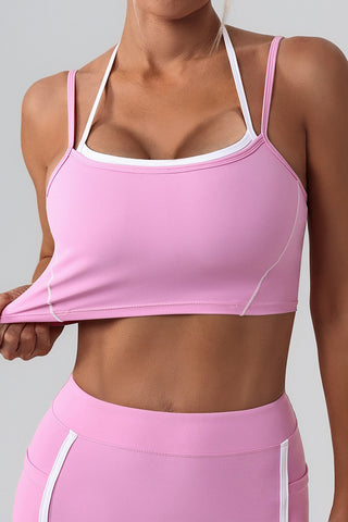 Double Layer Sports Bra & Short Two Piece Set