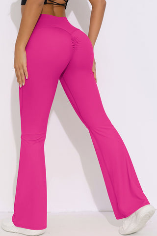 High Rise Ruched Back Flared Legging