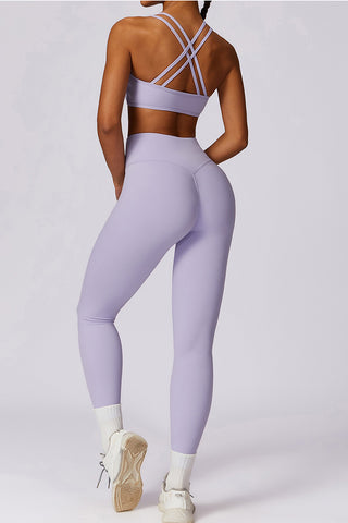 Double-Strap Sports Bra & Legging Two Piece Set