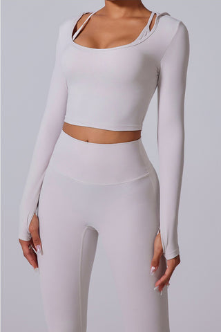 Hooded Long Sleeve Crop Top