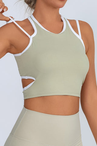 Round Neck Fake Two-Piece Tank Top