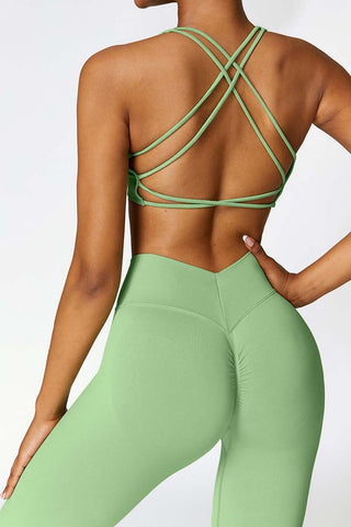 Seamless Criss Cross Back Crop Tank Top