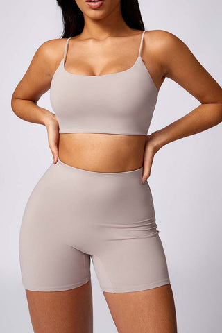 Spaghetti Strap Scoop Neck Sports Bra