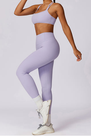 Double-Strap Sports Bra & Legging Two Piece Set