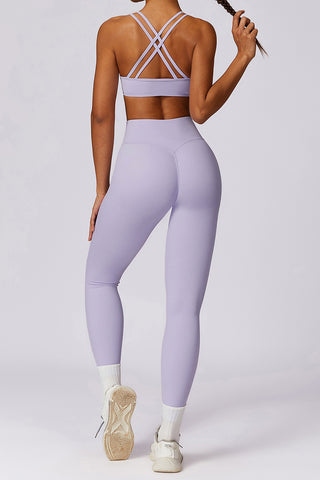 Double-Strap Sports Bra & Legging Two Piece Set