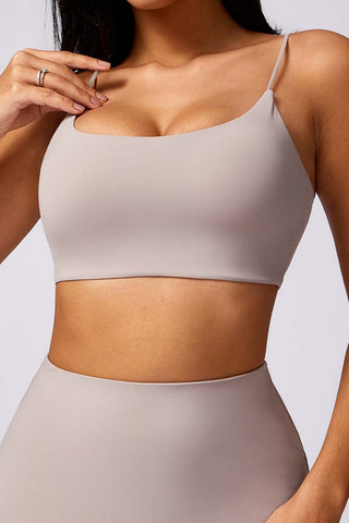 Spaghetti Strap Scoop Neck Sports Bra