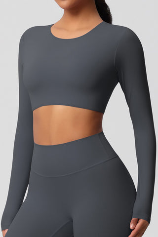 Round Neck Super-Cropped Top