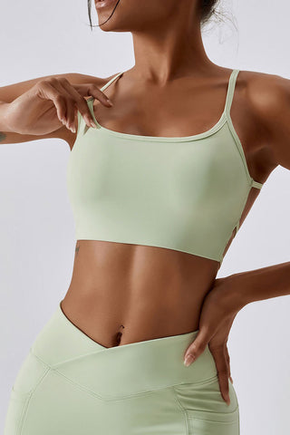 Strappy Open Back Sports Bra Top