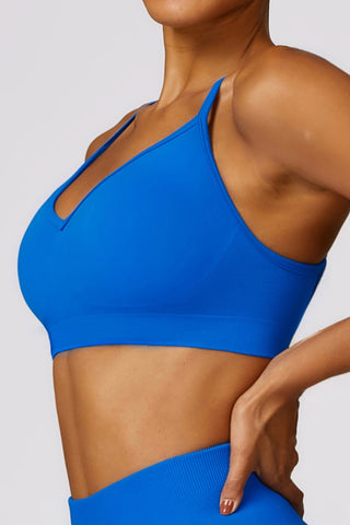 Seamless V-Neck Openback Sports Bra