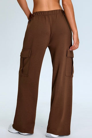 Mid Rise Elastic Waist Cargo Pant