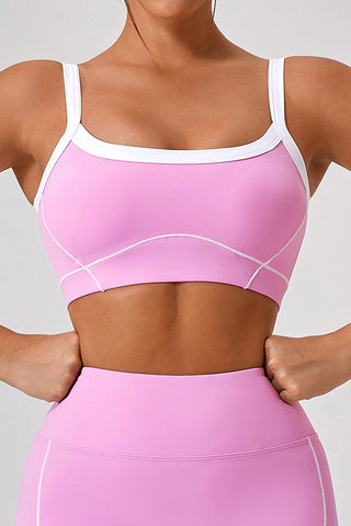 Scoop Sports Bra With Contrast Piping