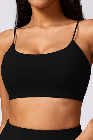 Spaghetti Strap Scoop Neck Sports Bra