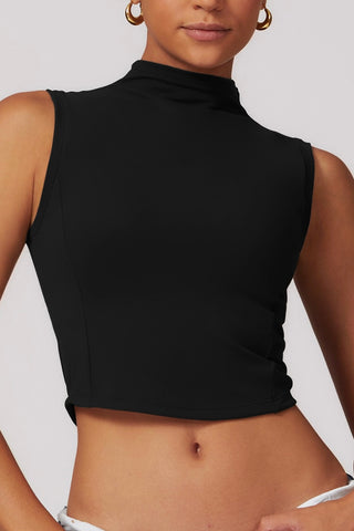 Mock Neck Crop Tank