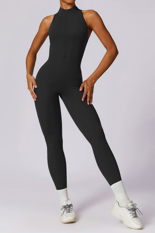 Zip Up Cutout Back Jumpsuit