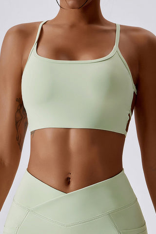 Strappy Open Back Sports Bra Top